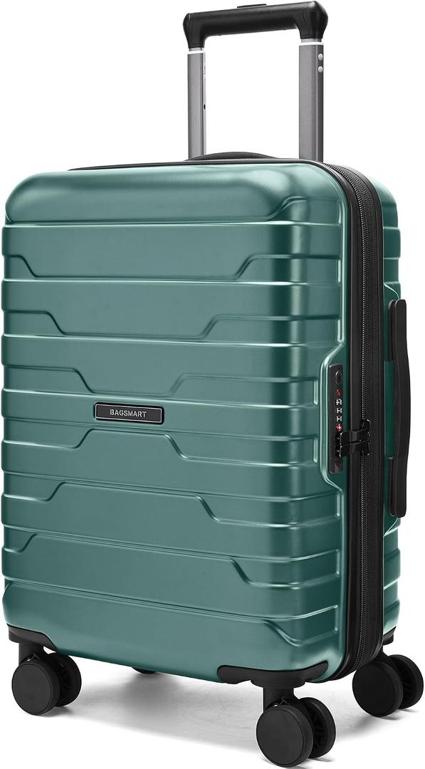 BAGSMART Carry-On Luggage 20" Expandable Spinner 22x14x9,Pine Green
Expandable for Up to 25% More Space, Suitcase with Spinner Wheels & TSA Lock, Scratch-Resistant Lightweight Hard Shell