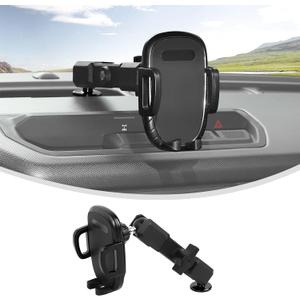 Linskip Dashboard Universal Phone Mount & Smart Phone Holder for 2021-2025 Ford Bronco Raptor & Bronco Accessories 2/4 Door, Rotates Vertical and Horizontal, One-Hand Operation, Interior Accessories (Round-Type)