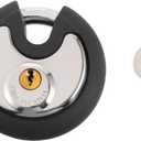 Puroma Keyed Padlock, Stainless Steel Discus Lock Heavy Duty Lock with 2 keys