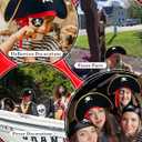 M&G House Halloween Pirate Hats Caribbean Black Pirate Cap Pirate Accessories Funny Party Hat Fancy Dress Adult Kid (Black Bonnet Parrot)