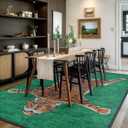 Seavish Tiger Rug 8x10 Rugs for Living Room Washable Green Animal Print Rugs for Bedroom Aesthetic Low Pile Modern Large Western Decor Accent Area Rugs Soft Floor Carpet for Playroom Dining Room