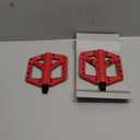 MTB Pedals Large Mountain Bike Pedals, Lightweight Nylon Fiber Composite Bicycle Platform Pedals, Grippy Pedals w 18 Pins, Cr-Mo Spindle fit w 2 Bearings, Clipless Pedals for BMX MTB Bike 9/16" (Red)