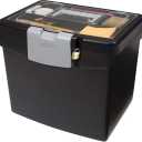 Storex File Storage Box Translucent Storage Lid, Black 1-Pack (61504F01C)