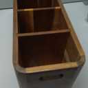 Wooden Kitchen Utensil Holder Organizer for Counter or Countertop, Large Wooden Utensil Holder for Storage Cooking and Silverware with 4 Compartment, Acacia Rustic Wood Container Extra Large