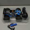 Remote Control Car, All Terrain Remote Control Truck for Boy, 2.4GHz Rc Car with Bodylight and Two Rechargeable Batteries, 20KM/H Monster Truck Toys (Blue)