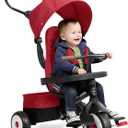 Radio Flyer City 4-in-1 Stroll 'N Trike, Red, for Riders 1-5 Years Old, 4 Riding Modes, 3 Point Harness with Comfort Pad, Parent Controlled Steering, Rear Storage, Stroller Tricycle for Toddlers