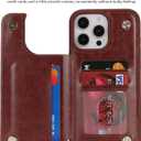 iCoverCase Compatible with iPhone 16 Pro Wallet Phone Case with Card Holder for Women Men, [RFID Blocking] Card Slots PU Leather Protective Wallet Case 6.3 Inch (Dark Brown)