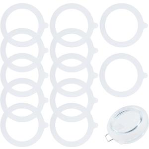 12 Pieces Rubber Seals for Glass Jars, Airtight and Leakproof Silicone Replacement Gasket Sealing Rings for Mason Jars, Elastic and Fits Most Sizes (White)