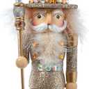 16-Inch Hollywood Platinum and Gold Glitter King Nutcracker