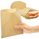 Fit Meal Prep 200 Pack Paper Sandwich Bags 7 x 6, Greaseproof Snack Bags, Unbleached Pastry Bag, Recyclable Small Brown Paper Bags, Cookie Sleeves, Food Packing for Bakery, Donuts, Bagels
