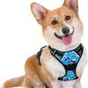 BARKBAY No Pull Dog Harness Large Step in Reflective Dog Harness with Front Clip and Easy Control Handle for Walking Training Running(Blue camo,M)