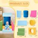 Toddler Climbing Toys Indoor, 7-Piece Colourful Foam Climbing Blocks, Soft Play Climbing for Toddlers, Modular Crawling & Sliding Play Set for Toddlers 1-3 Years Old, Medium, Small