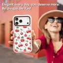 for iPhone 17 Pro Max Case Cute - Military-Grade 20 ft Drop Protection Shockproof Phone Case - Funny Cherry Design (6.9") Glitter Pink