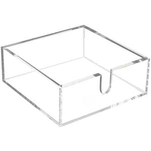 Cocktail Napkin Holder, Acrylic Napkin Caddy for Table, Square Napkin Dispenser for Bar, Kitchen, Party, Dinner, 5.5x5.5x2" (Clear) 2 PCS