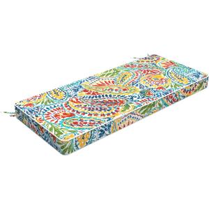 LVTXIII Bench Cushion with Ties, 42x18 Inch Water-Repellent Patio Furniture Cushion, 3" Thick Foam Pad for Outdoor Indoor Window Seat, Porch Swing, Loveseat, Paisley Multi