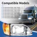 High Soar LED Headlights Assembly for International 5900 9200 9400,Headlamp Front High and Low Beam Turn Signal Projector Replacement Left and Right(A Pair)