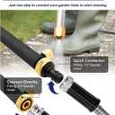 Jet Nozzle High Pressure Hose Nozzle for Garden, 2-in-1 High Pressure Hose Nozzle, Upgraded High Pressure Washer Tools Attachment with 2 Different Nozzles and Hose Quick Connectors (Black)
