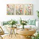 3 Pack Paint by Numbers Kit for Adults with Wooden Frame, Wildflowers Paint by Numbers Kit for Adults, Easy Acrylic Painting by Numbers Kits for Adult on Canvas with Paints and Brushes 8x12 inch