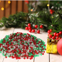 Christmas Beads Pony Beads Bulk, Red White Green Glitter Bead for Hair Braids, Christmas Decoration, Friendship Crafts (Xmas Glitter)