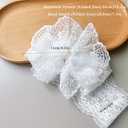 Baby Girls Headband White Bow Lace Headbands Soft Elastic Bowknot Hairbands Cute Hair Accessory for Newborn Kids Infant Toddler Baptism Birthday Party (Lace Flowers)