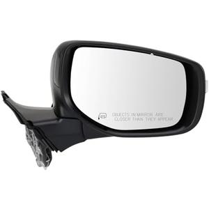 TRQ Passenger Side Power Heated Folding Mirror Smooth Satin Chrome Compatible with 2020-2022 Subaru Outback Legacy SU1321188