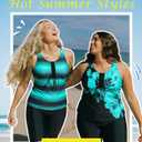 LALAGEN Womens 2026 Plus Size Tankini Swimsuits Rash Guard Capris Athletic Two Piece Swimwear Bathing Suits for Women  (L)