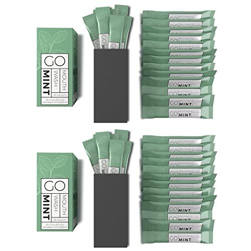 GO Travel Size Mouthwash Packets – Individual Mini Single Packets for Fresh Breath - TSA Compliant - Smart Packet Design to Reduce Travel Bottle Waste. Free., EXP: 05/2028