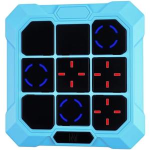 6-in-1 Electronic Tic Tac Toe Game, Handheld Digital Tic Tac Toe Bolt Game, Portable Travel Learning Toy for Kids & Adults, Educational Memory Games for Ages 4+, Ideal Gift for Boys & Girls (Blue)
