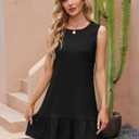 Naggoo Womens Sundress Summer Dresses for Women 2026 Sleeveless Tank Dress Spring Beach Boho Mini Dress (Black, XXL)