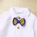 IDOPIP Baptism Christening Outfits for Boys Toddler Baby Wedding Birthday Outfit Gentleman Bowtie Shirt Suspenders Pants Suit