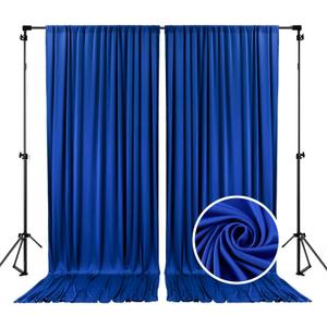 10 x 10 Feet Blue Backdrop Curtain for Partie, Background Curtains for Photoshoot, Birthday, Wedding, Halloween, Thanksgiving, Christmas, New Year Party Decorations 5Ft x 10Ft, 2 Panels
