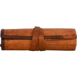 vintage crafts Genuine Leather Stationery Pencil Roll Case Handmade Artisian Supplies Roll Wrap Pouch Holder Vintage Unisex Brown