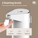 Automatic Sensor-Activated Foam soap Dispenser, 3-Level Adjustable Touchless Smart Hand & Dish Soap Dispenser, USB Rechargeable, 11.84oz/350mL Wall Mounted for Bathroom Kitchen, Restaurant