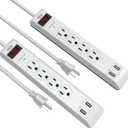 4-Outlet Surge Protector Power Strip (2 Pack)
