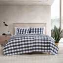Eddie Bauer - Queen Quilt Set, Reversible Cotton Bedding with Matching Shams, Plaid Home Decor (Lakehouse Plaid Dark Grey, Queen)