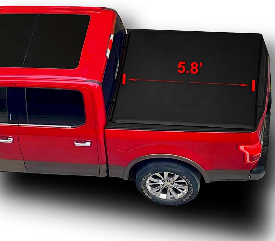 Soft Roll Up 5.8' Pickup Bed Cover Compatible for 2007-2026 Chevy Silverado GMC Sierra 1500 Short Vinyl Truck Tonneau Cover | Fleetside
