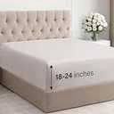 Extra Deep Queen Fitted Sheet - Hotel Luxury Single Fitted Sheet Only - Easily Fits 18 inch to 24 inch Mattress - Ultra Soft, Wrinkle & Fade Free w/ Extra Deep Pocket - Breathable & Comfy - Light Grey