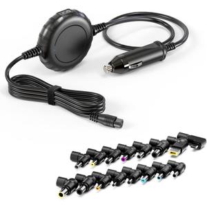 Universal Laptop Car Charger with USB C for HP Dell Asus Lenovo Samsung MacBook Pro Air Google Chromebook Ultrabook Notebook