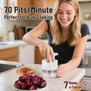 Cherry Pitter, 7-Hole Cherry Pitter Tool, Quickly Multiple Cherries Seed Remover, Save Time & Space For Making Cherry Jam (White)