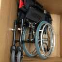 Medwarm Ultra Lightweight Foldable Wheelchair, Wheelchairs for Adults, Weights only 22 lbs, Portable & Transport Wheelchair with Handbrakes, Swing Away Footrests and Anti-tippers