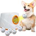 Automatic Ball Launcher for Dogs with 6pcs 2.3 Inch Etpu Tennis Balls,Thrower Distance 20-45ft,interacive Dog Toys for Indoor/Outdoor for Small Or Medium Dogs (Orange)