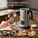 Milk Frother and Steamer, Electric Frother with Detachable Stainless Steel Jug, Hot & Cold Foam Maker for Latte, Cappuccino, Coffee, 4-in-1 Automatic Milk Warmer, 17oz Heat