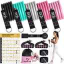 Resistance Bands with Handles for Women, 5 Level Exercise Bands Workout Bands for Physical Therapy, Yoga, Pilates, Door Anchor, Storage Pouch (10-100 LBS Colour)
