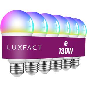 Alexa Light Bulbs 130W Equivalent, Smart Light Bulbs Directly Works with Alexa, RGBCW Color Changing Light Bulb, 90+CRI, A19 E26 Bluetooth Light Bulb, No WiFi Required, 12W 1300LM, 6 Pack