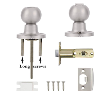 Gobrico Satin Nickel Privacy Door Knob Egg Shape Door Handle Set