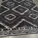 Area Rug 8x10 Rug Machine Washable Non-Slip Low Pile Print Pattern Western Rug for Living Room Bedroom Entryway Tribal Series -Black