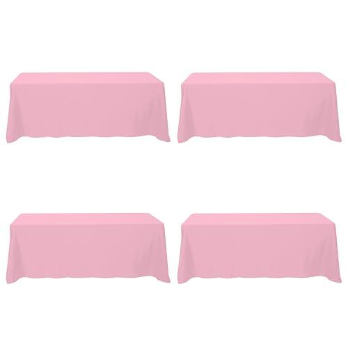 BRILLMAX Pink Tablecloths 90 x 156 Inch for 8ft Rectangle Tables - 150 GSM Polyester Fabric, Floor Length Drop, Water, Stain & Wrinkle Resistant Cloth Cover for Wedding Reception Banquet