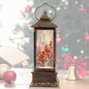Christmas Lantern with Music and LED, for Girls Kids Women Adults, Home Tabletop Holiday Decoration (Red Bird)