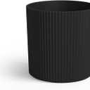 Mayne Haven 12in Round Fluted Modern Planter, Black