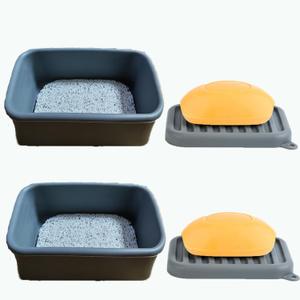 YVPSI 2 PCS Silicone Travel Soap Case with Drainage Layer Small Bar Soap Container Leak Proof Soap Holder for Bathroom Camping Gym and Travel